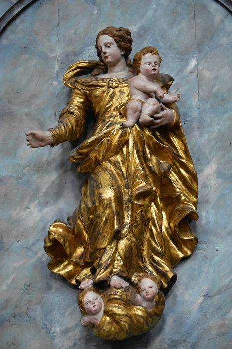 Retable du Rosaire, statue : Vierge du Rosaire, vue générale