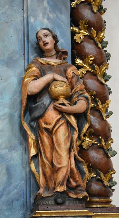 Retable du Rosaire, statue : Sainte Marie-Madeleine, vue générale