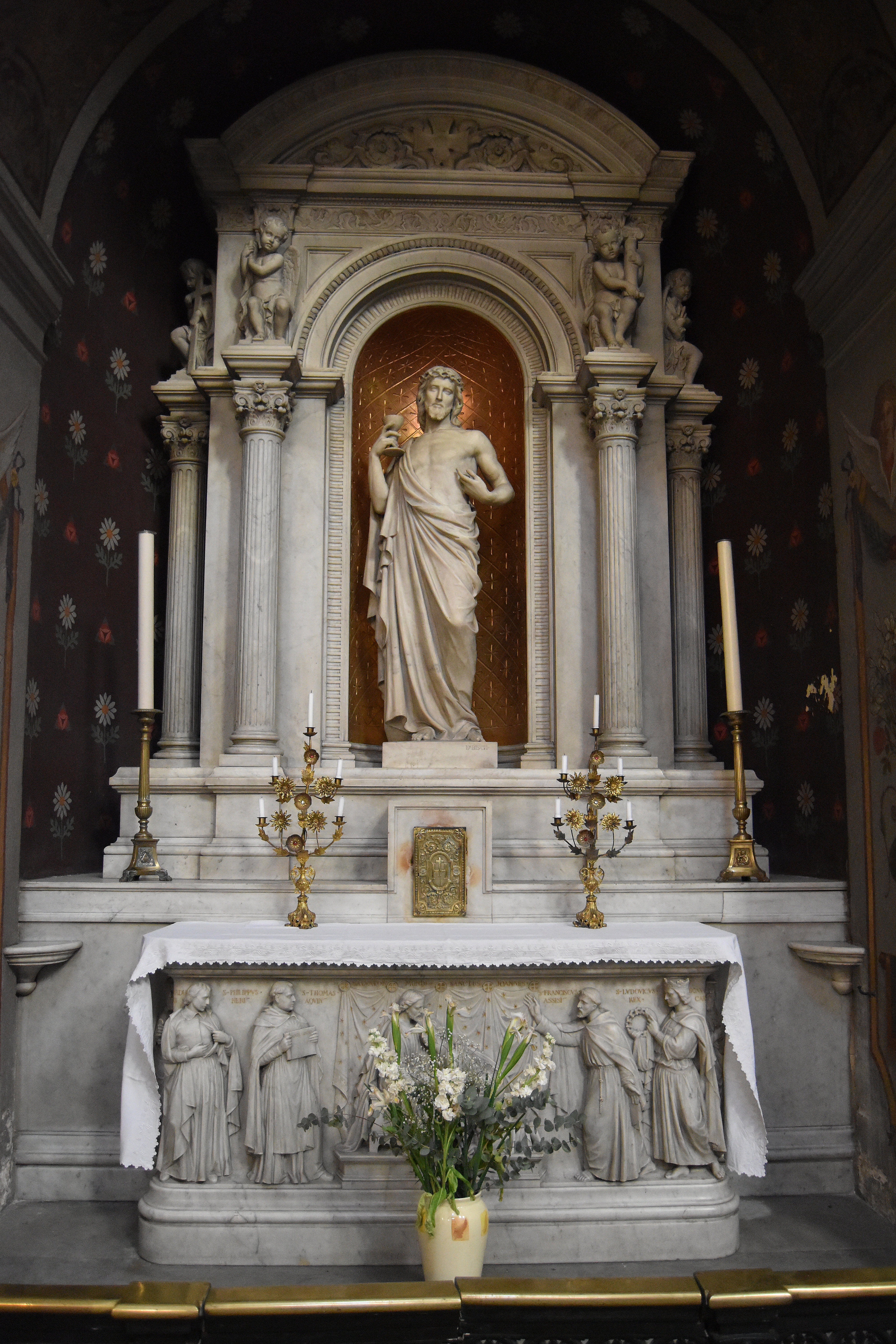 autel et retable du Sacré-Coeur, statue : Le Sacré-Coeur, vue générale