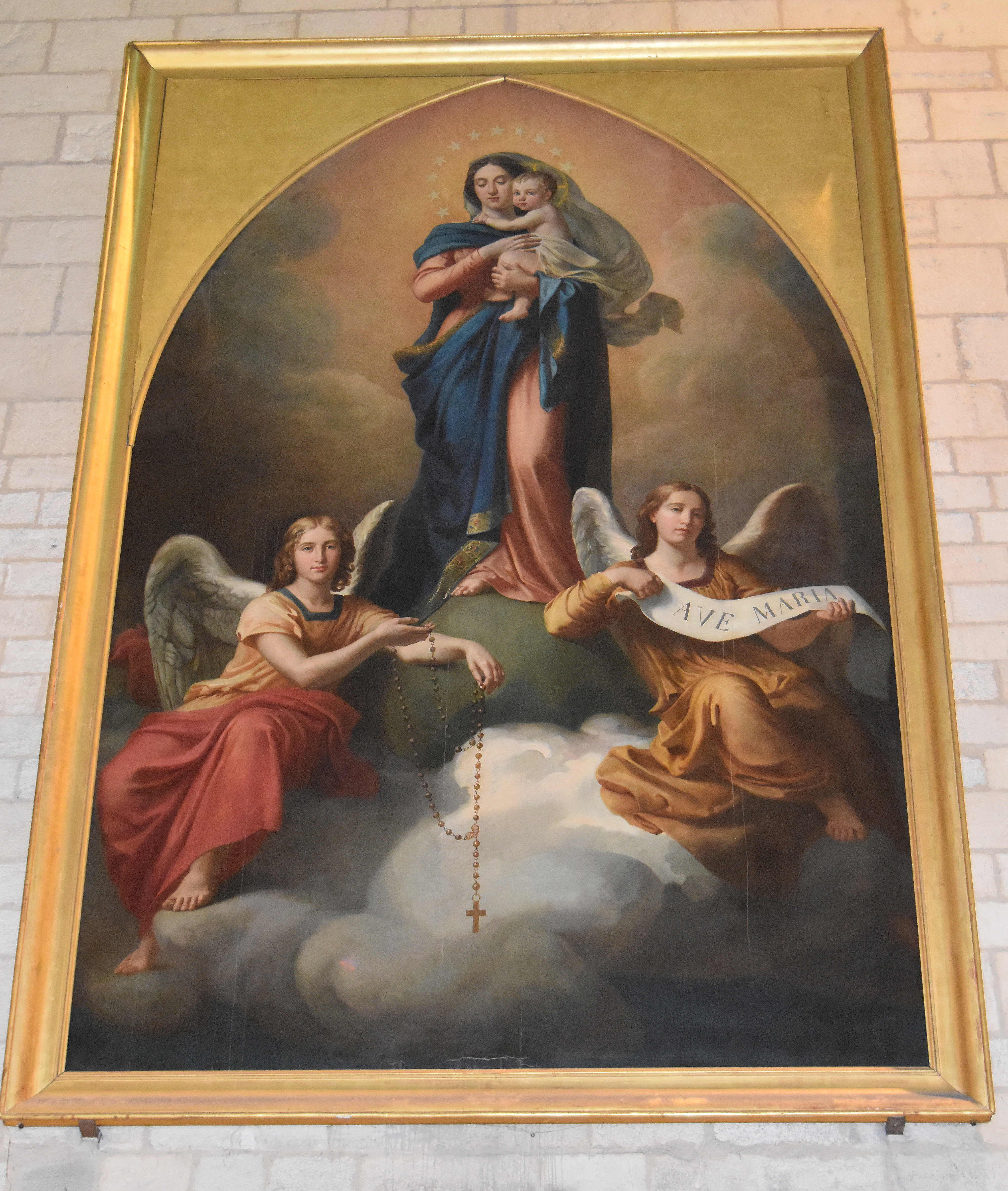 Tableau : La Vierge à l'Enfant et les anges