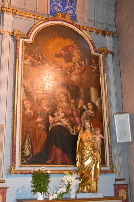 tableau, cadre : Vierge et l'enfant Jésus entourés d'anges musiciens, vue générale - © Ministère de la Culture (France), Médiathèque du patrimoine et de la photographie, diffusion RMN-GP