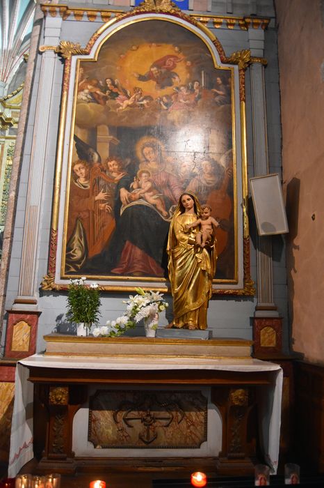 tableau, cadre : Vierge et l'enfant Jésus entourés d'anges musiciens, vue générale - © Ministère de la Culture (France), Médiathèque du patrimoine et de la photographie, diffusion RMN-GP