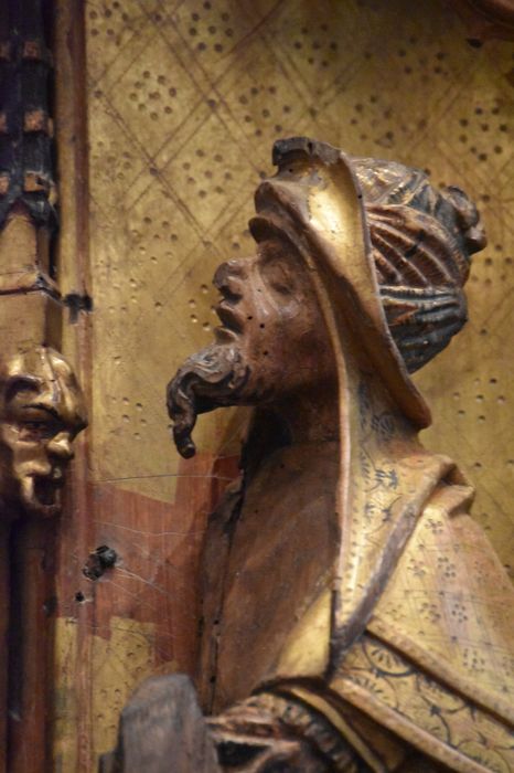 retable : scènes de la vie de la Vierge, l'Arbre de Jessé, détail : visage d’un prophète