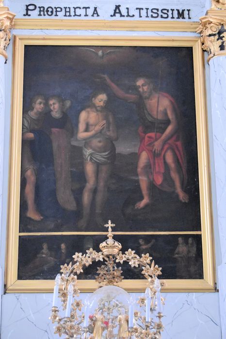 Eglise Saint-Jean-Baptiste : retable et tableau d'autel : Le Baptême du Christ, vue générale - © Ministère de la Culture (France), Médiathèque du patrimoine et de la photographie, diffusion RMN-GP