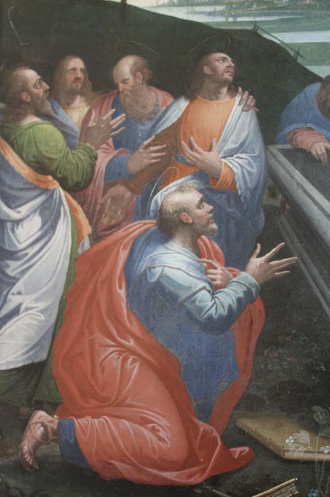 retable latéral sud, tableau (panneau peint) : Assomption, vue partielle