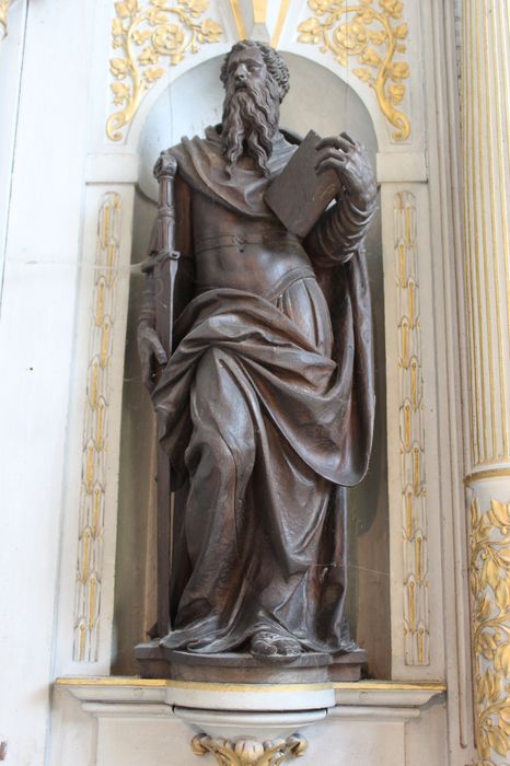retable latéral sud, statue : Saint Paul, vue générale