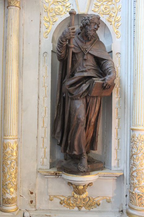 retable latéral nord, statue : Saint Jacques le Majeur, vue générale