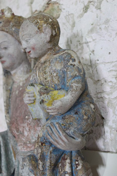 statue (petite nature) : Vierge à l'Enfant, vue partielle