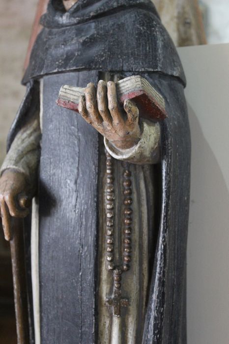 statue : Saint Fiacre, profil droit, vue partielle