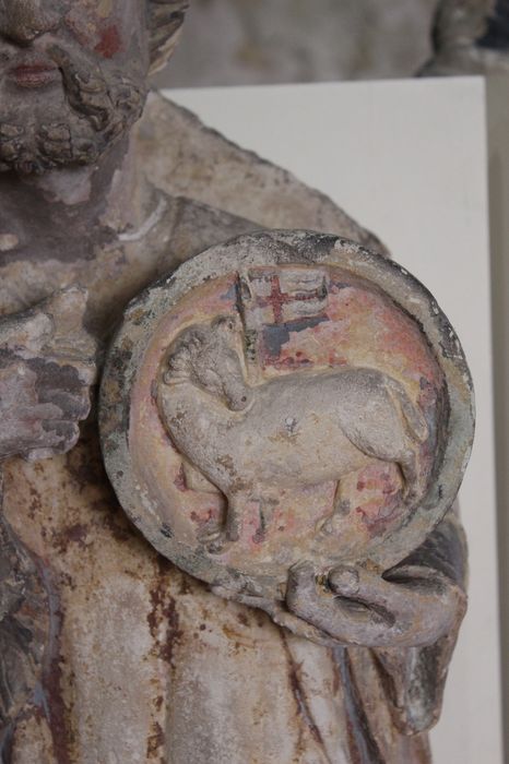 statue (demi-nature) : Saint Jean Baptiste, détail