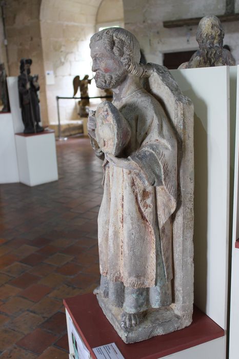 statue (demi-nature) : Saint Jean Baptiste, profil gauche, vue générale