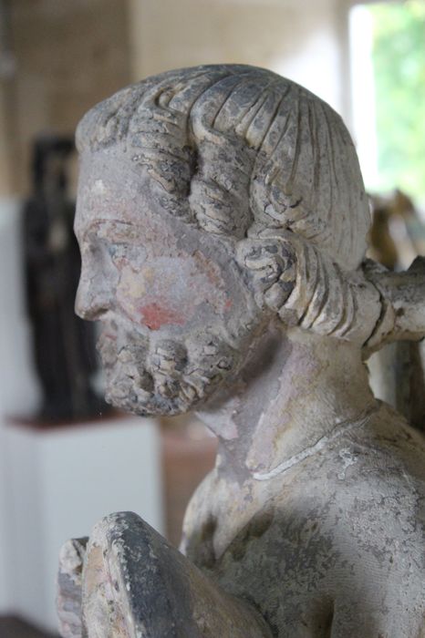 statue (demi-nature) : Saint Jean Baptiste, profil gauche, vue générale