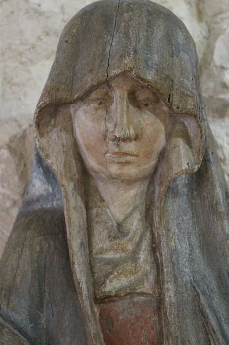 statue : Vierge, détail du visage