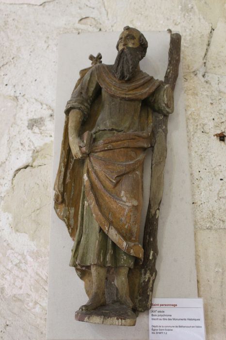 statue : saint homme non identifié, vue générale