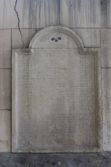 inscription funéraire, collatéral nord, vue générale