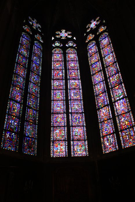 verrières du déambulatoire, chapelle Saint-Autremoine, vue générale