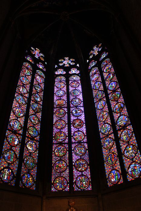 verrières du déambulatoire, chapelle Saint-Jean-Baptiste, vue générale