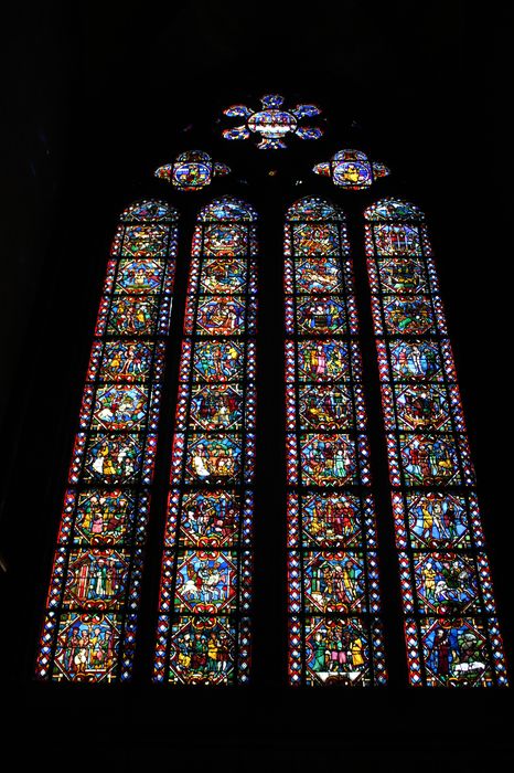 verrières du déambulatoire, chapelle Sainte-Foy et Sainte-Marguerite, vue générale