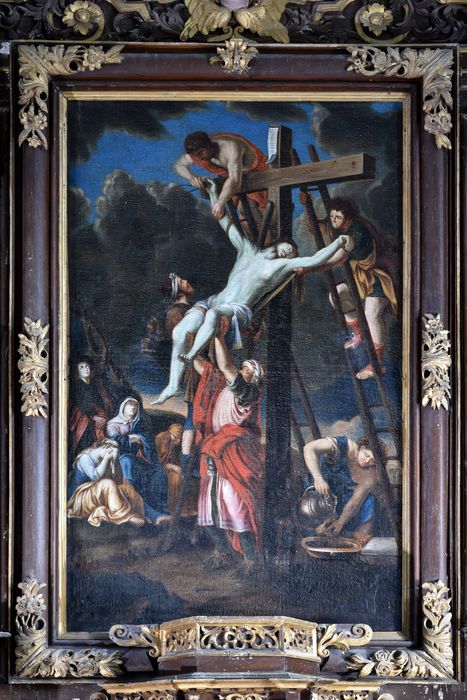 tableau du retable du maître-autel : Déposition de croix (la), vue générale