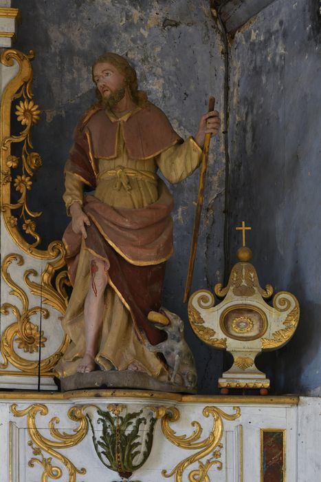 statue du retable du maître-autel : saint Roch, vue générale