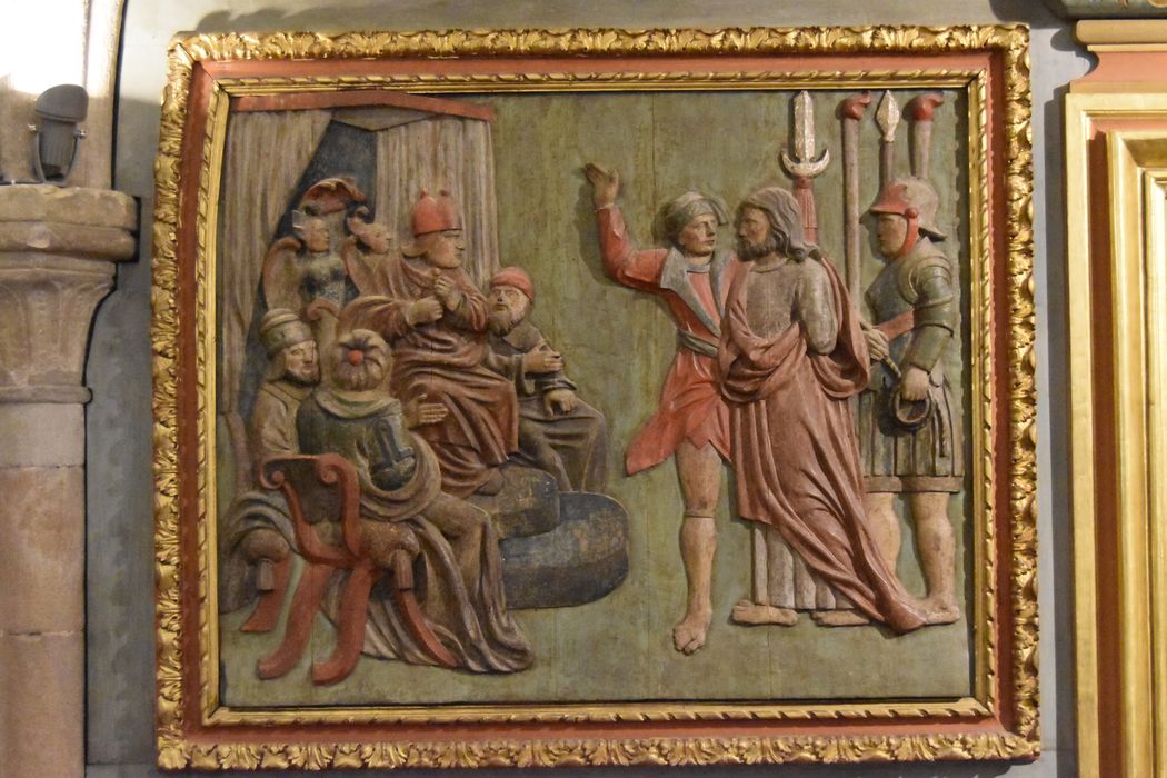 lambris de revêtement, détail : Christ devant Pilate (le)