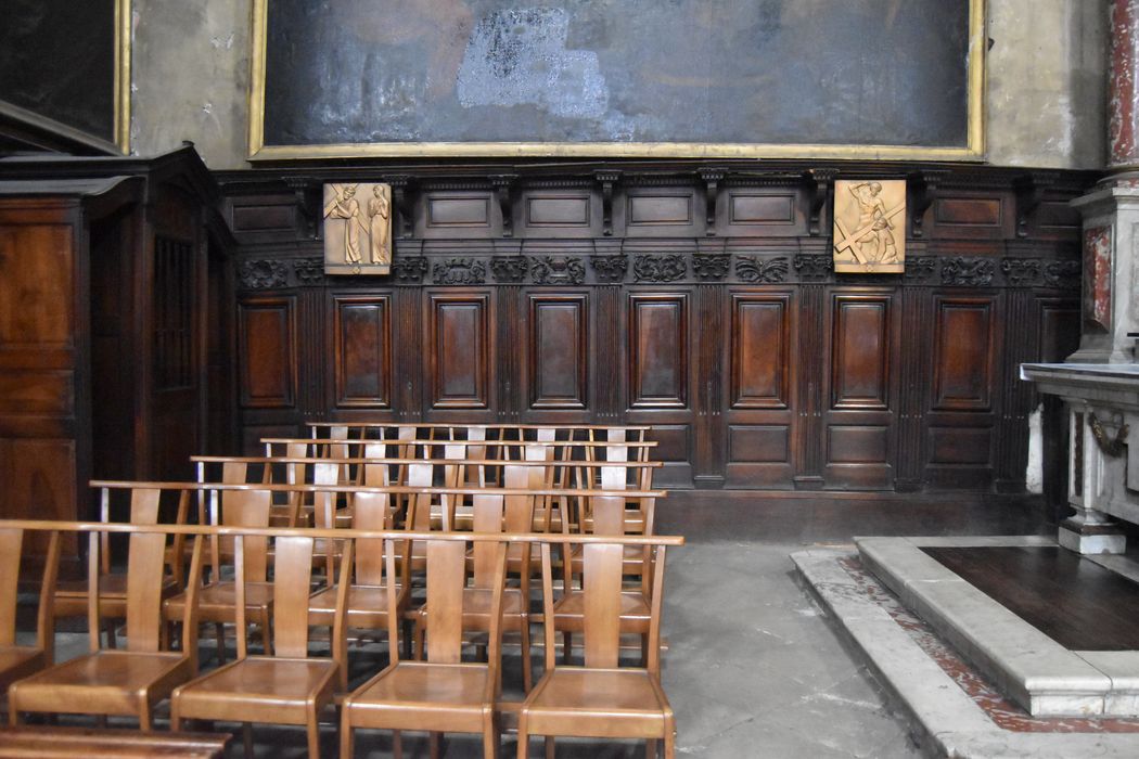 Lambris de revêtement de la deuxième chapelle latérale nord, vue générale