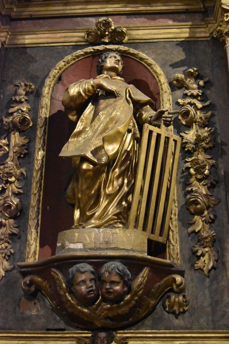 statue : saint Laurent, vue générale