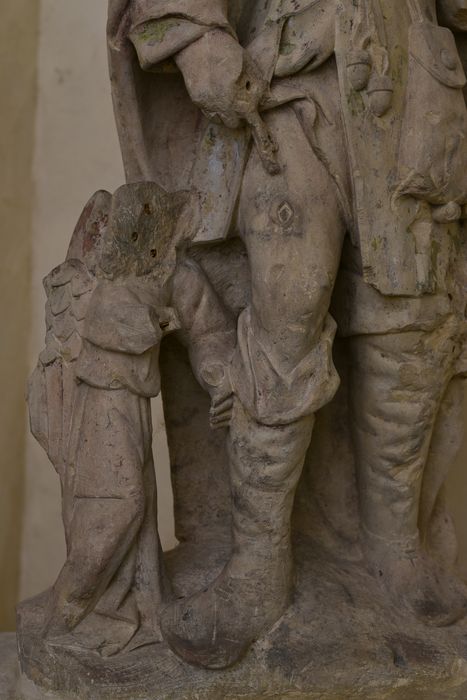 Groupe sculpté : saint Roch et l'ange, vue partielle