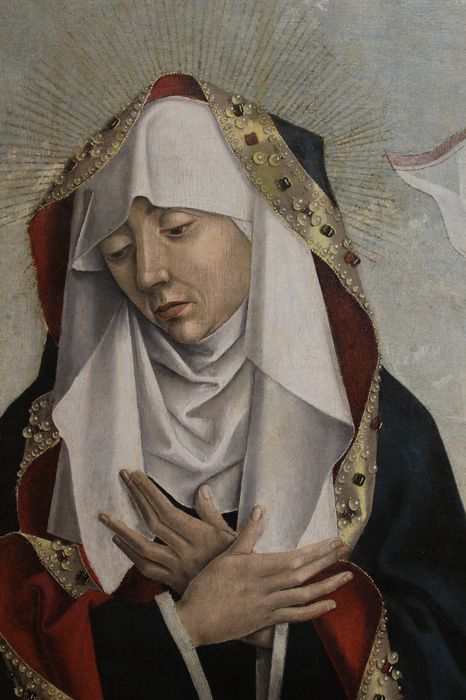 tableau : le Christ expirant entre la Vierge et saint Jean, détail
