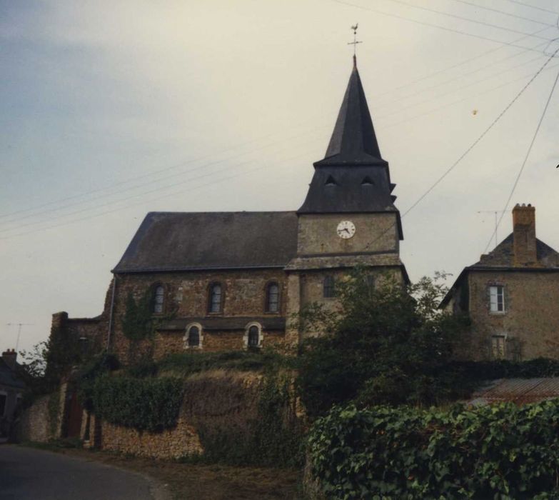 Eglise succursale de Molières : façade latérale sud, vue générale