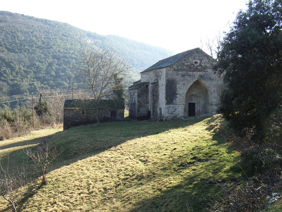 Ancienne église Notre-Dame de Molezon : Ensemble ouest, vue générale