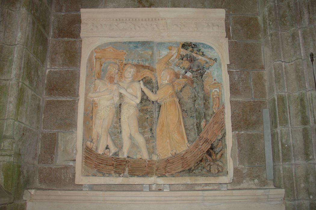 bas-relief : Adam et Eve chassés du Paradis