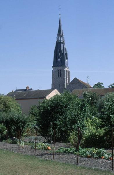 Clocher depuis un jardin