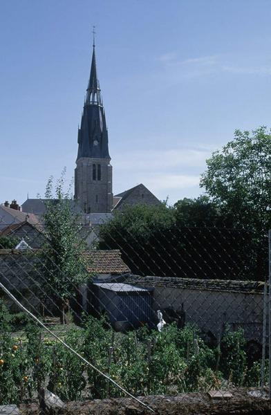 Clocher depuis un jardin