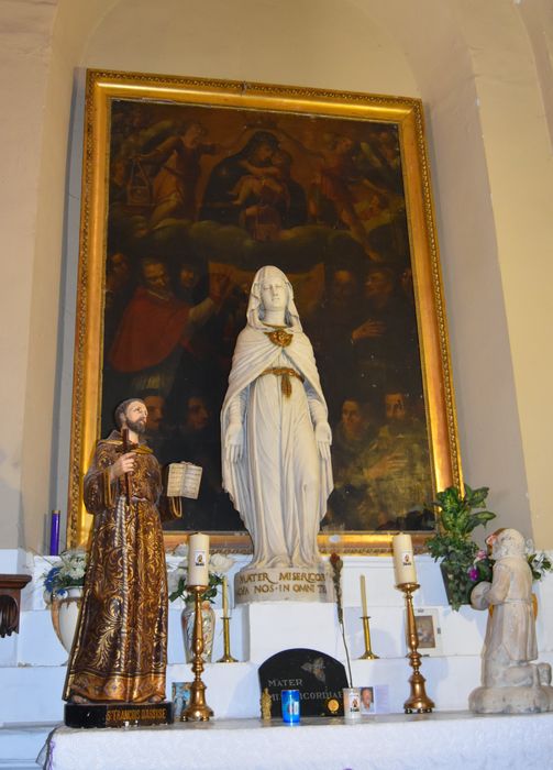 Chapelle Saint-Erasme ou Sant'Erasmu : groupe sculpté : Vierge de Miséricorde