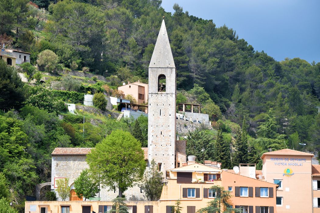 Eglise Sainte-Marie : Clocher, élévation sud, vue générale