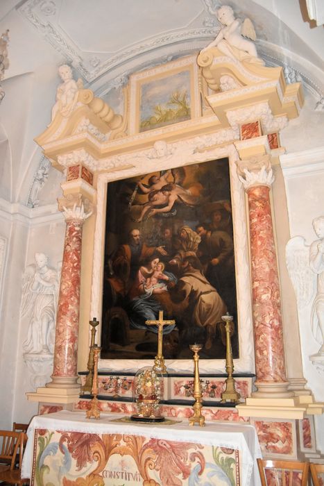 autel retable de la chapelle de la Nativité, tableau : l'Adoration des bergers - © Ministère de la Culture (France), Médiathèque du patrimoine et de la photographie, diffusion RMN-GP