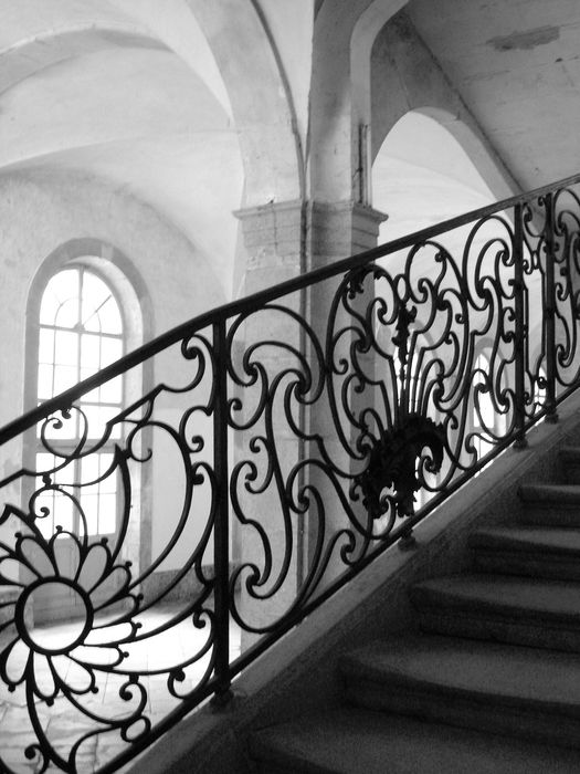 Ancienne Abbaye : Galerie nord, escalier d'honneur, détail de la rampe