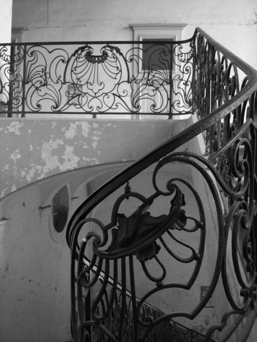 Ancienne Abbaye : Galerie nord, escalier d'honneur, détail de la rampe