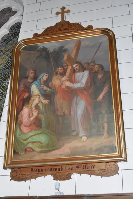 Tableau (chemin de croix) : Jésus rencontre sa mère