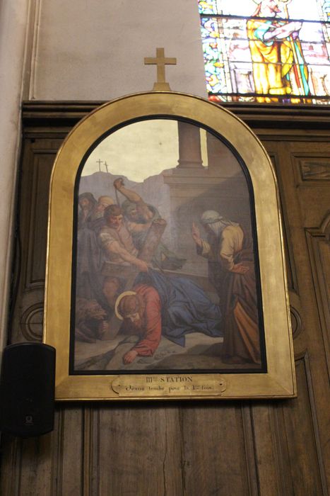 tableau (chemin de croix) : Jésus tombe pour la 1ère fois - © Ministère de la Culture (France), Médiathèque du patrimoine et de la photographie, diffusion RMN-GP