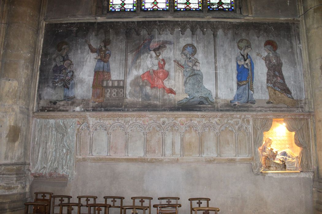 Peinture monumentale : Trois scènes de la vie de la Vierge