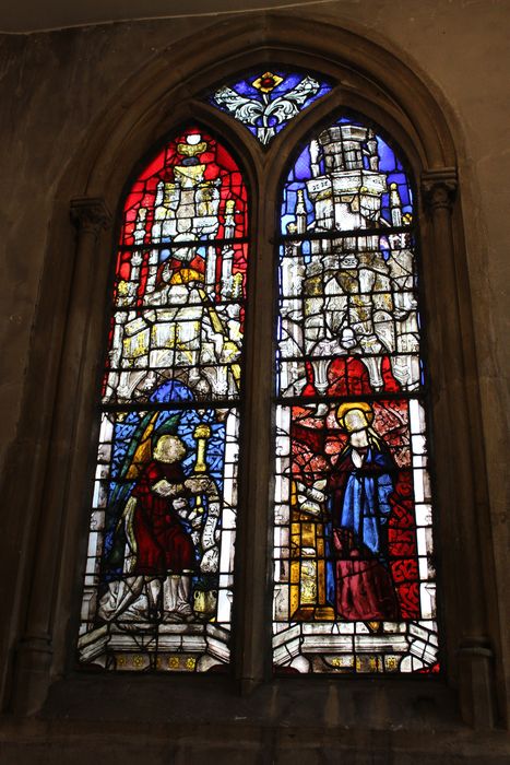 Eglise Saint-Martin : Bas-côté nord, détail d'une verrière