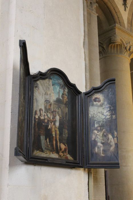 tableau (triptyque) : l'Histoire de saint Jean-Baptiste