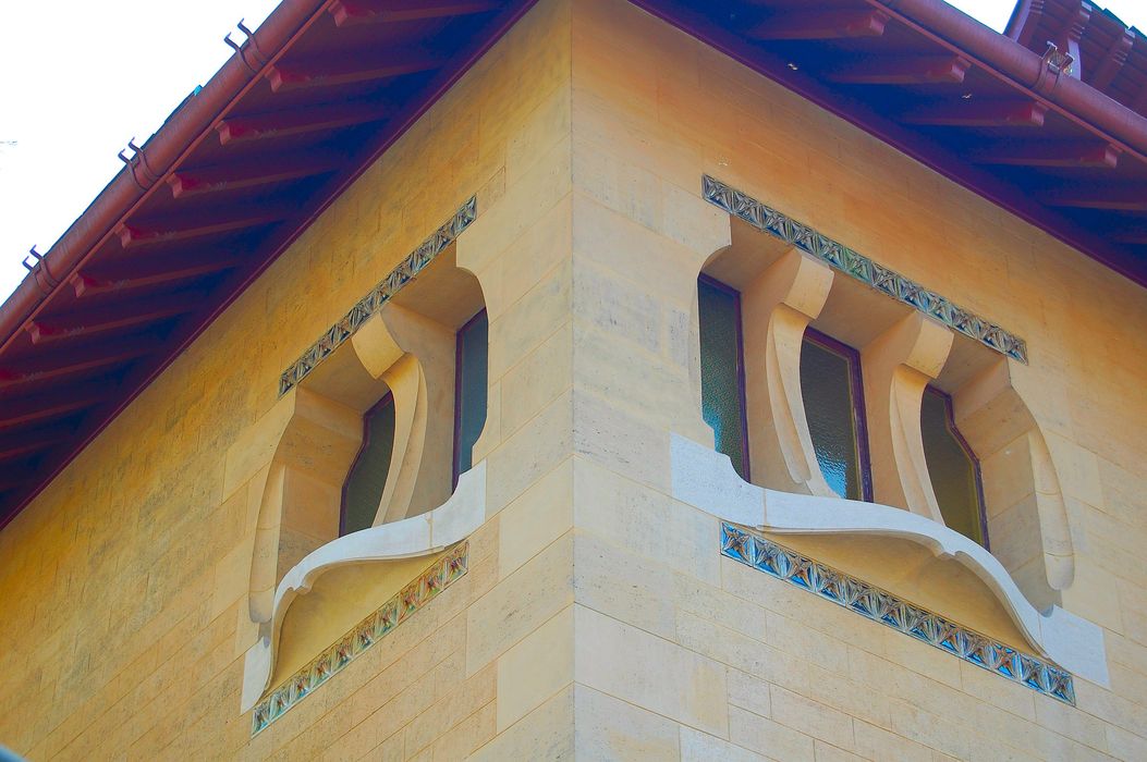 Villa Majorelle : Détail des baies du 1er étage, angle nord-est