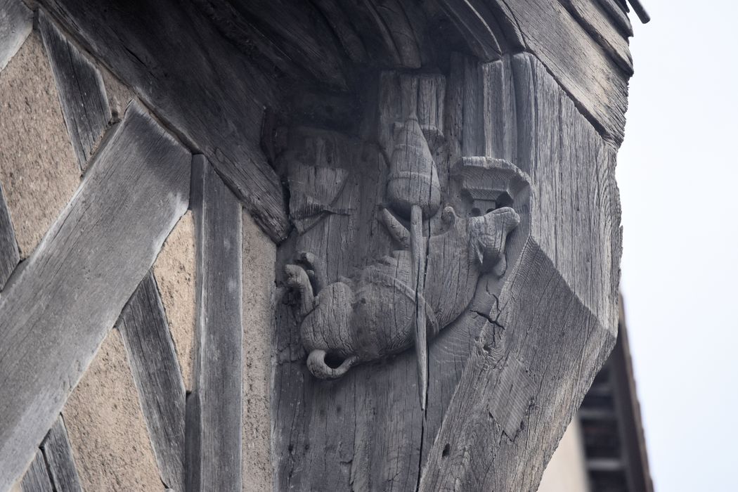 Maison du Saumon : Façade sur rue, détail décoratif