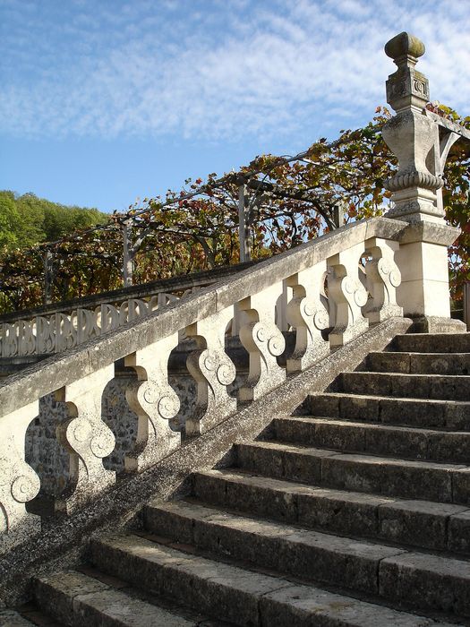 Château de Villandry : Jardin, détail d'un escalier