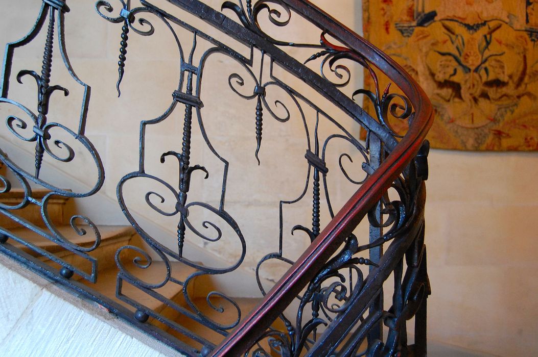 Hôtel Donon : Escalier d'honneur, détail de la rampe