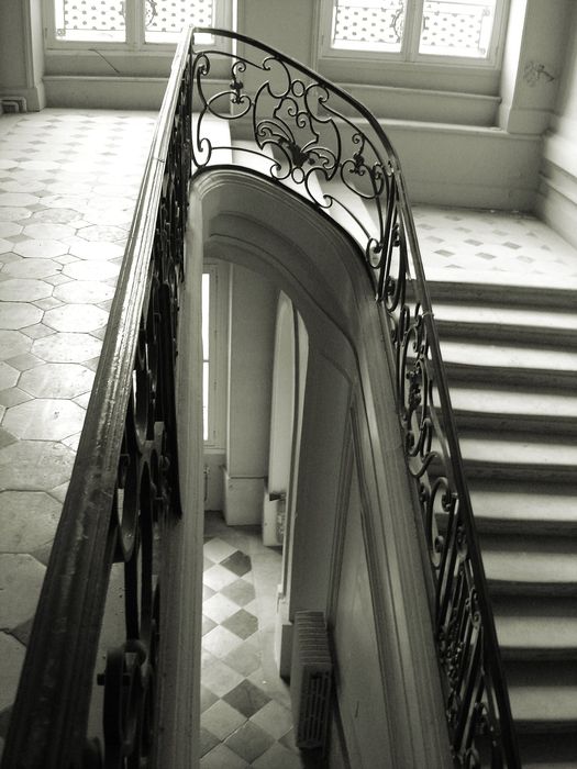 Hôtel de Sénecterre (ancien) , dit aussi de la Ferté Saint-Nectaire : Escalier d'honneur, vue partielle