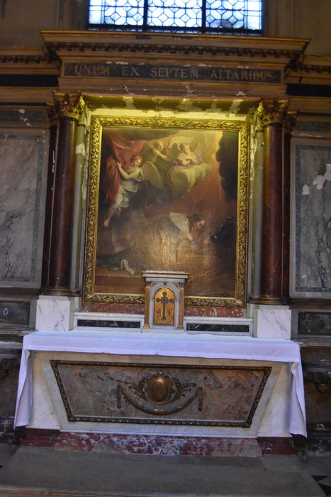 retable de la chapelle Saint-Louis, tableau : Saint Louis adorant la couronne d'épines